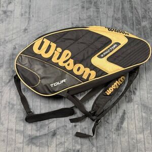 Wilson Tennis Racket Bag Unisex OS Black Gold (K)Factor Tour Backpack Straps